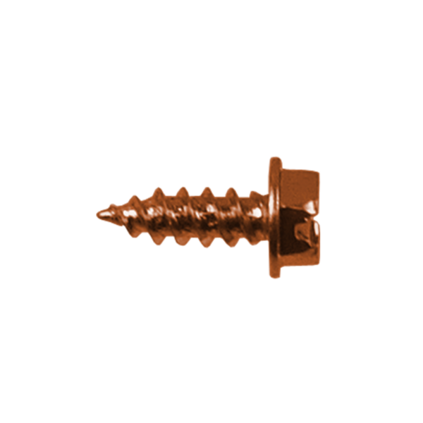 ¼" Hex Head, ½" Copper Plated Stainless Steel - #8 Screws